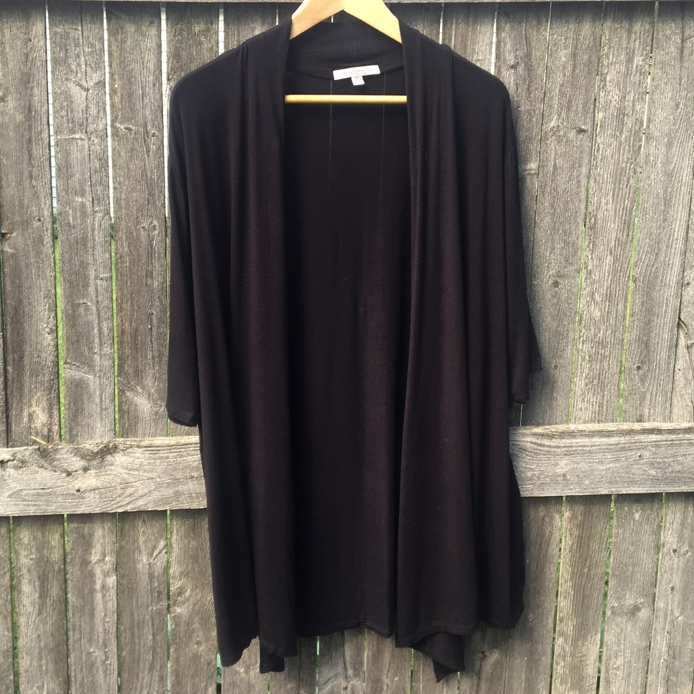Black open front sweater size 2X